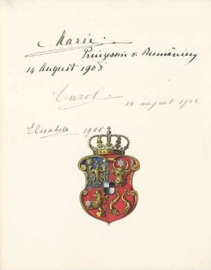 Marie, Prinzessin von Rumänien; Carol (I., König von Rumänien); Elisabeta