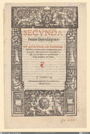 [Agenda ecclesiastica] Secvnda huius Agendae pars ... , Titelbl. T.2.