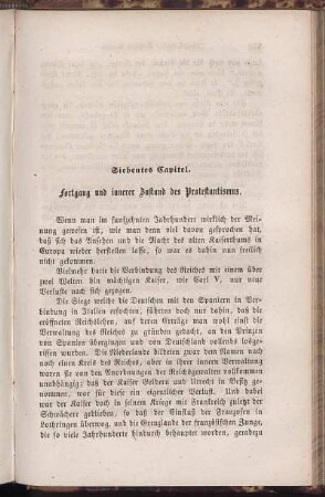 Siebentes Capitel. Fortgang und innerer Zustand des Protestantismus.