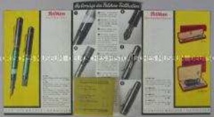 Werbezettel "Pelikan durchsichtig - Die Vorzüge des Pelikan Füllhalters"