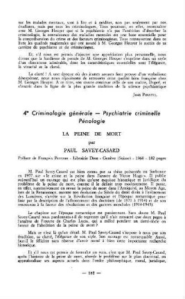 182-184, 4. Criminologie générale - Psychiatrie criminelle - Pénologie
