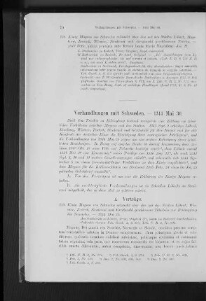 Verhandlungen mit Schweden. - 1344 Mai 30.