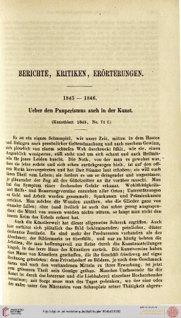 Berichte, Kritiken, Erörterungen 1845-1846
