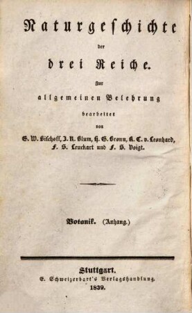 Lehrbuch der Botanik, [2,3]. Anhang, enthaltend die botanische Kunstsprache in Form eines Wörterbuches