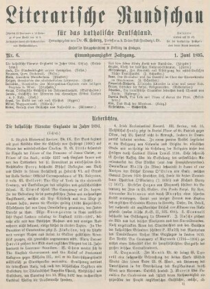 161-166 Die katholische Literatur Englands im Jahre 1894 : Schluß