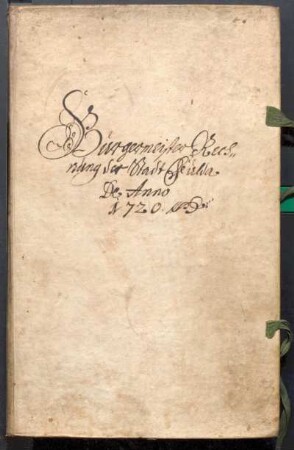 IX A 1 - Alte Stadtrechnungen (1720 - 1721)