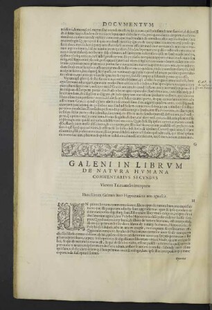 Galeni in librum de natura humana commentarius secundus