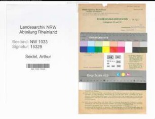Entnazifizierung Arthur Seidel , geb. 17.05.1895 (Polizeibeamter)