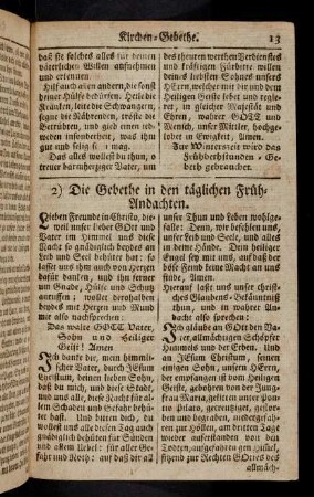 13-15, 2. Die Gebethe in den taeglichen Fruehandachten