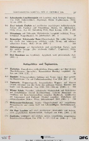 Antiquitäten und Tapisserien. (Nr. 469-519)