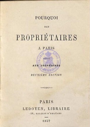 Pourquoi des propriétaires a Paris? : Dédié aux locataires