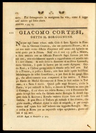 Giacomo Cortesi, Detto Il Borgognone