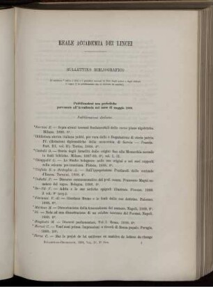Reale Accademia Dei Lincei Bullettino Bibliogafico