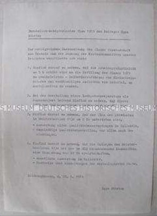 Verpflichtung von Egon Bähring im Rationalisierungswettbewerb zur Planerfüllung
