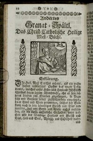 Anderts Granat-Spältl. Das Christ-Catholische Heilige Meß-Büchl.