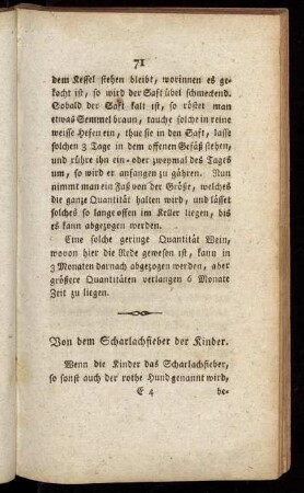 Von dem Scharlachfieber der Kinder.