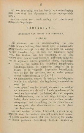 Hoofdstuk II. Aankomst van binnen het tolgebied