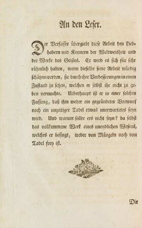 An den Leser