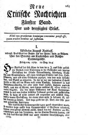 Vier und dreyßigstes Stück.