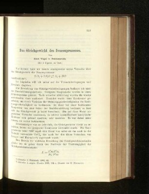 Das Gleichgewicht des Deaconprozesses.