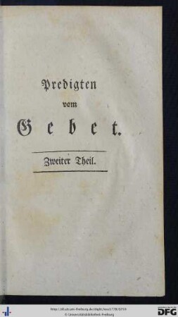 Predigten vom Gebet. Zweiter Theil.