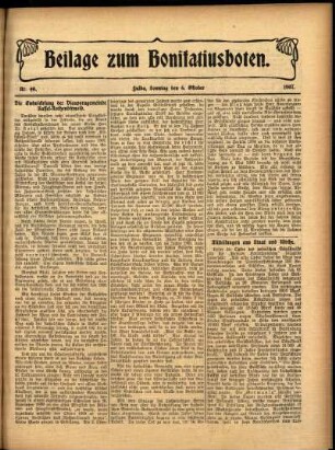 Zweite Ausgabe vom Sonntag, den 06. Oktober 1907.