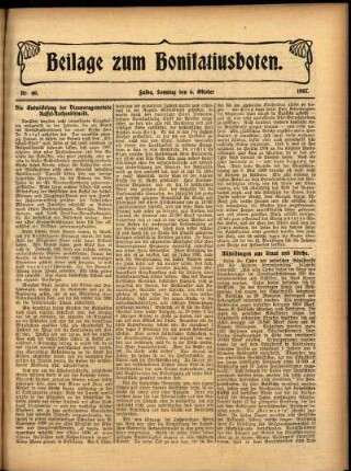 Zweite Ausgabe vom Sonntag, den 06. Oktober 1907.