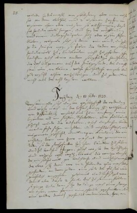 Freytag d 13 febr. 1733.