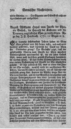 Vom Zwecke der Ehen.