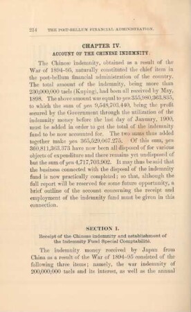Chapter IV. Account of the Chinese indemnity