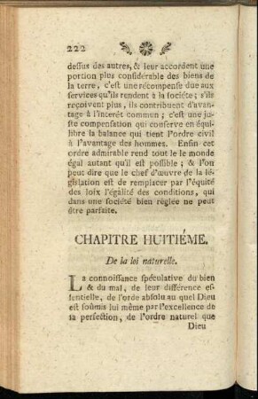 Chapitre Huitiéme. De la loi naturelle.