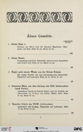 Ältere Gemälde (Nr. 1-65)