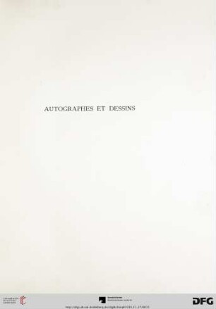 Autographes et dessins (Nr. 1-39)
