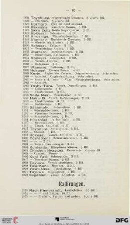 Radirungen (Nr. 1973 - 2088)