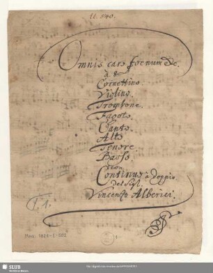Omnis caro foenum - Mus.1821-E-502 : V (4), i (4), bc