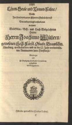 Letzte Ehren-Seule und Trauer-Fahne