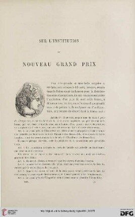 17: Sur l'institution du nouveau Grand Prix