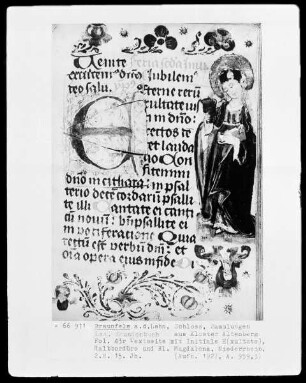 Lateinisches Stundenbuch fol. 43r. Initiale E(xuitate)