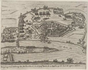 Belegerung und eroberung der Stat Rein Berck, durch Graff Moritz den 19 Augustus 97 alles durch die Zifferen erkleret.