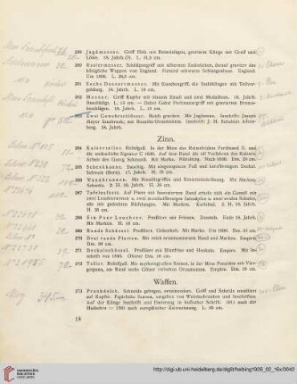 Waffen (Nr. 273-283)