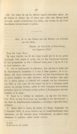 XLI. R. G. van Polanen aan den Minister van Kolonien van der Heim ... vanAugustus 1810