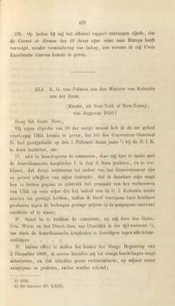 XLI. R. G. van Polanen aan den Minister van Kolonien van der Heim ... vanAugustus 1810