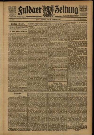 Erste Ausgabe vom Dienstag, den 31. Dezember 1907.