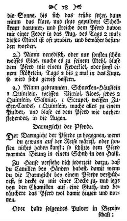 Darmgicht der Pferde.