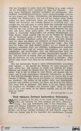 32: Nach Wilhelm Jordans hundertstem Geburtstag