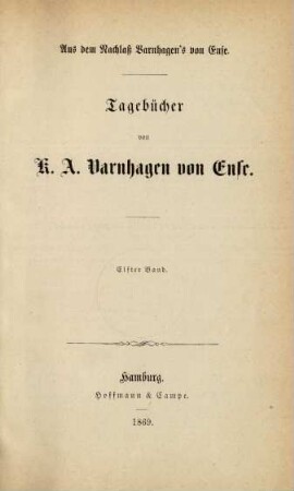 Bd. 11: Tagebücher von K. A. Varnhagen von Ense