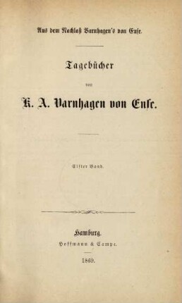 Bd. 11: Tagebücher von K. A. Varnhagen von Ense