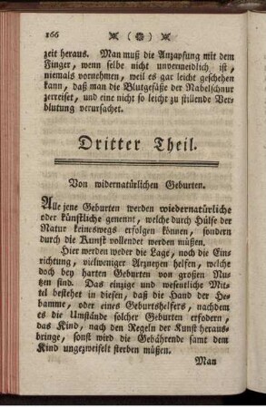 Dritter Theil. Von widernatürlichen Geburten.