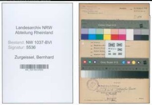 Entnazifizierung Bernhard Zurgeissel , geb. 18.08.1891 (Lehrer)