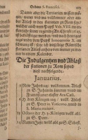 Die Indulgentzen vnd Ablaß der stationen zu Rom seynd diese nachfolgende: